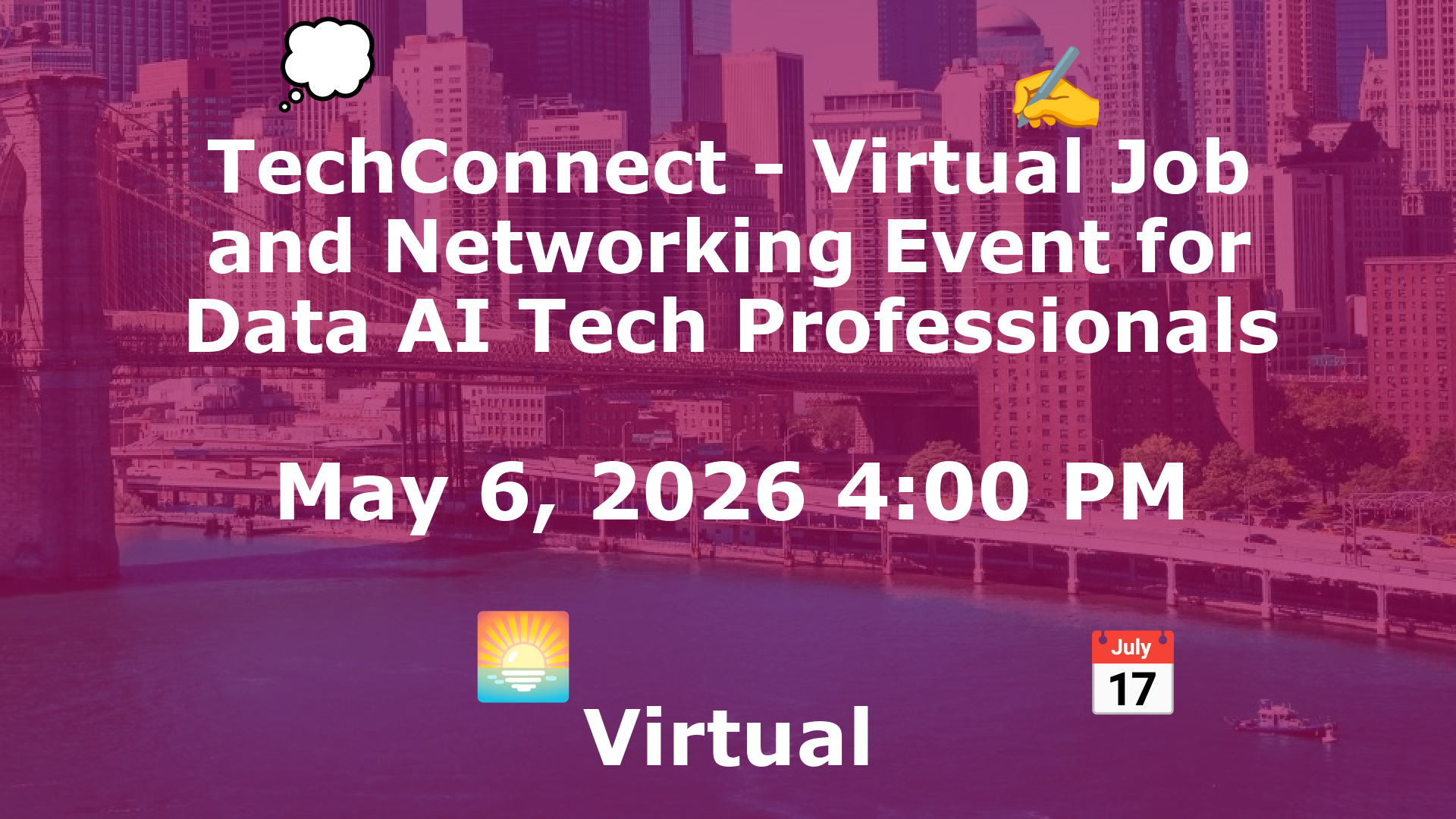 TechConnect - Virtual Job and Networking Event for Data AI Tech Professionals event image